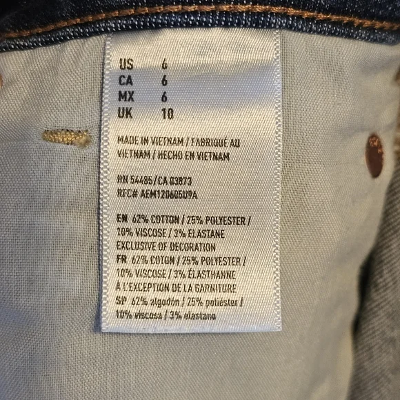 American Eagle Denim Skirt with Side Zippers Frayed Hem Size 6 - Picture 5 of 10